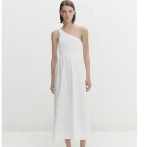Massimo Dutti NWT asymmetrical poplin dress 6621/567